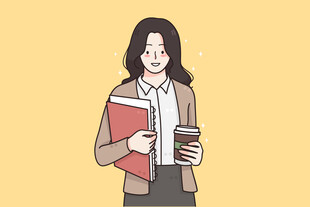 手持书本的知性女性