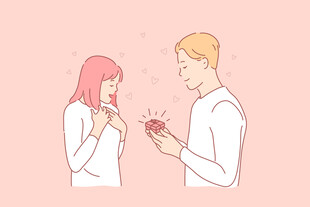 情侣甜蜜求婚瞬间