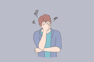 苦恼男子思绪纷乱