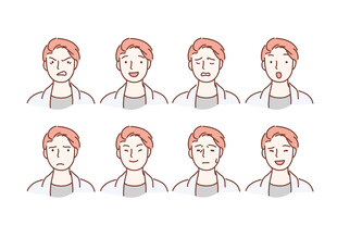 人物多样表情插画