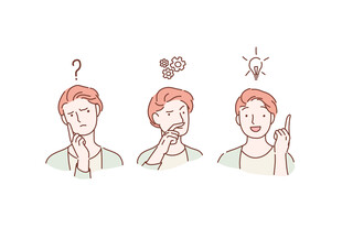 思考中的人物表情变化