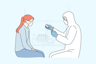 医生为患者检查耳部状况