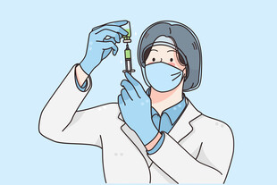 女科学家专注做实验