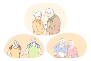 老年夫妻温馨日常瞬间