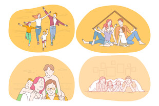 家庭欢乐时光插画集