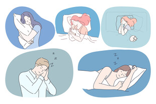 描绘睡眠困扰的插画场景