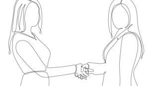 商务女性握手合作瞬间
