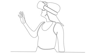 戴帽女子抬手示意动作