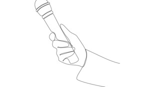 手持麦克风线条简笔画