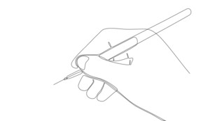 手握笔姿势素描图