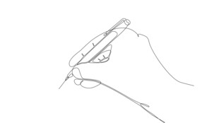手持物品线条勾勒
