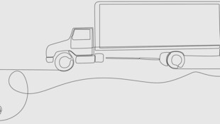线条勾勒的货运卡车