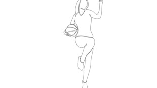 单人舞蹈动作线条画