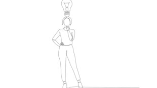 简约线条人物动态插画
