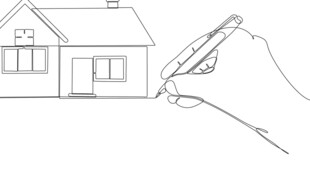 手绘房屋轮廓