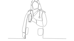 医护人员线描形象