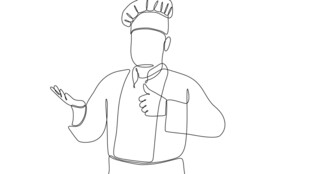 厨师手势示意动作形象图
