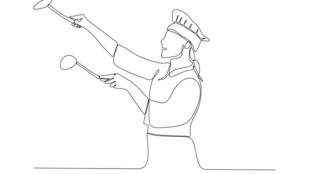 单人表演杂技线条画