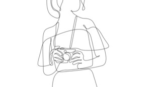 简约线条勾勒的女性形象