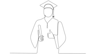 毕业学士形象简笔画