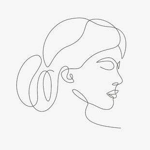 简约线条勾勒的女性侧颜