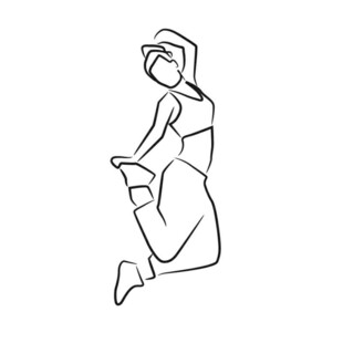 跳跃的女性线条插画