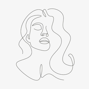 线条勾勒的女性柔美头像