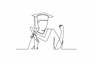 毕业学子手持文凭与奖杯