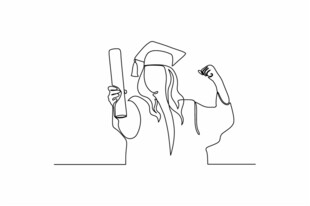 毕业欢呼的学士形象