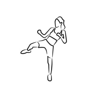 女子武术动作线条简笔画
