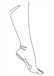 女性脚部高跟鞋线条图
