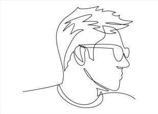 戴眼镜男士线条风头像