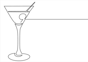简约线条鸡尾酒杯图案