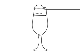 简约线条高脚杯插画