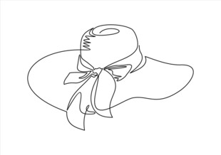 简约线条女士遮阳帽设计图