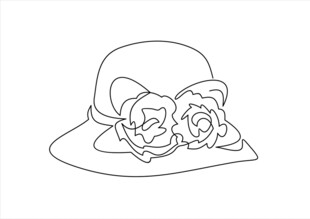 花朵装饰的优雅女士帽