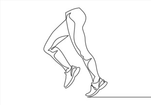 线条勾勒的奔跑腿部姿态