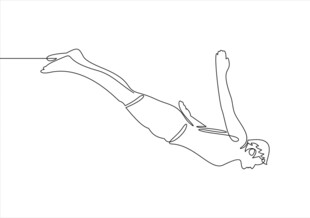 男子跳水瞬间线条图