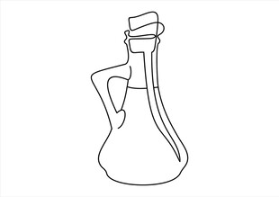 简约线条勾勒的玻璃油瓶