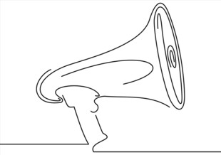 手绘扩音喇叭轮廓图