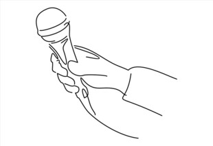 手持麦克风线条图
