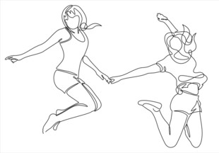 跳跃的活力女孩