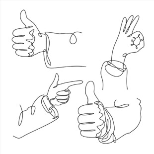 手部动作简笔画