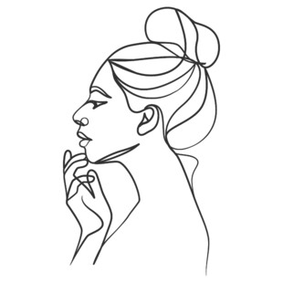 优雅盘发女性侧面线条