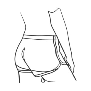 女性臀部及腿部线条勾勒