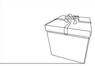 简约线条勾勒的礼品盒