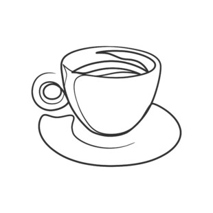 简约线条咖啡杯插画