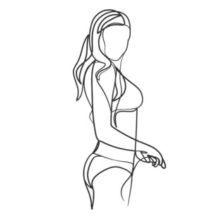 女性身材线条简约勾勒图