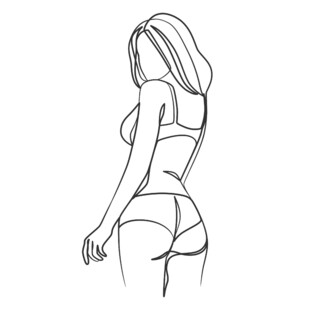 女性身材线条勾勒图