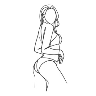 简约线条勾勒的性感女性